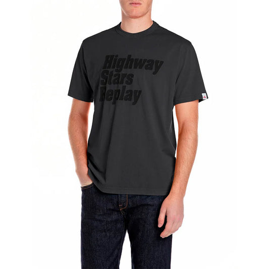 CAMISETA REPLAY MANGA CORTA - NEGRO DESGASTADO - REPLAY | M3026.000.23806G