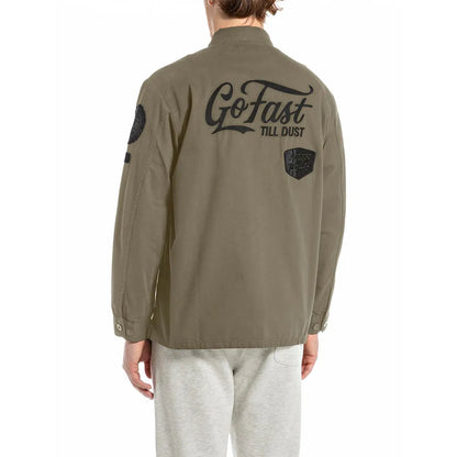 SOBRECAMISA PARCHES - OLIVA OSCURO - REPLAY | M8445B.000.85172