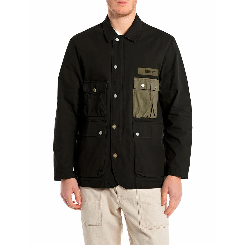 SOBRECAMISA MILITAR - NEGRO - REPLAY | M8492.000.85338