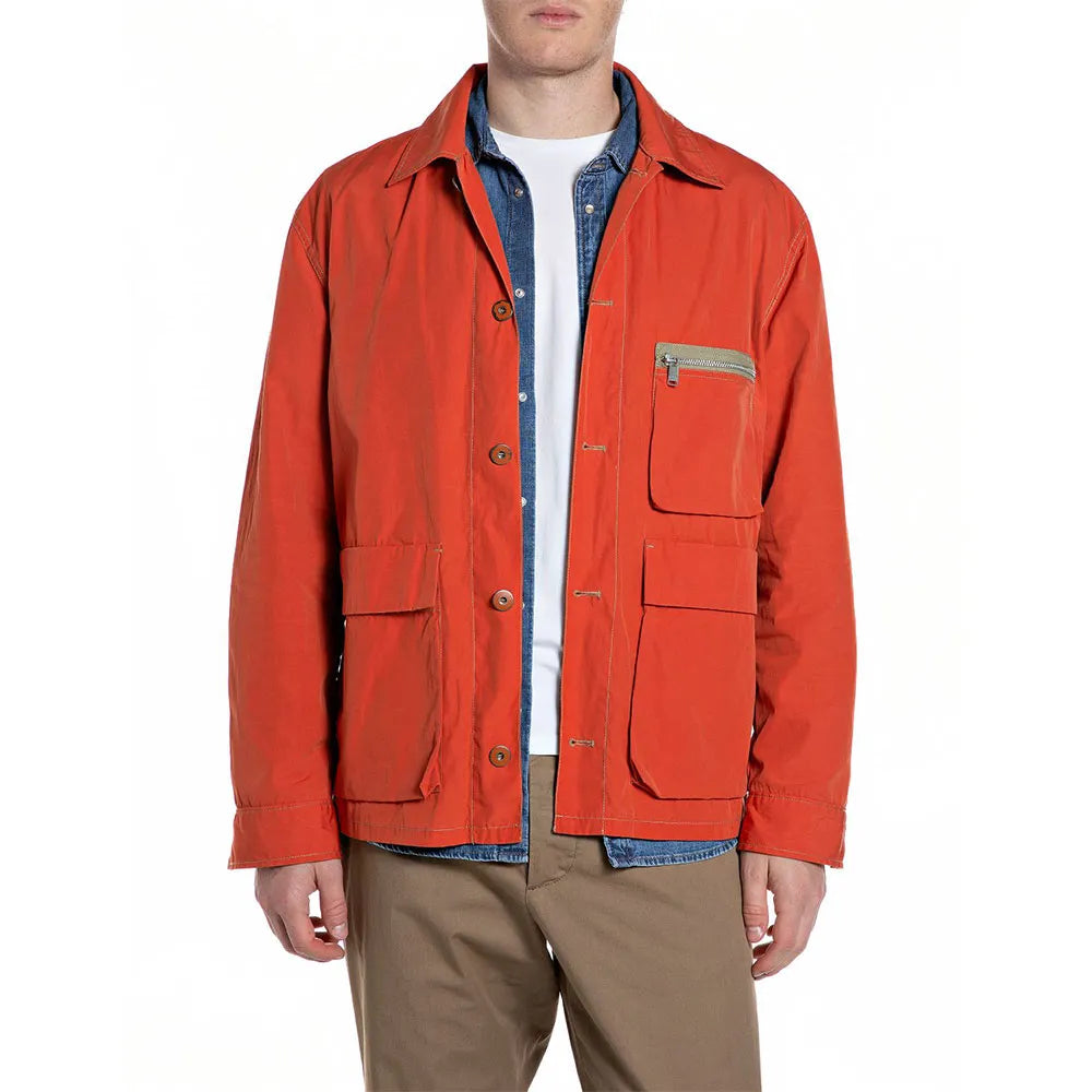 CHAQUETA REGULAR FIT CON BOLSILLOS FINA - NARANJA - REPLAY | M8521 .000.85518