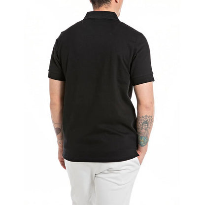 POLO DE MANGA CORTA CON CUELLO A CONTRASTE - NEGRO - REPLAY | M6782.000.20623