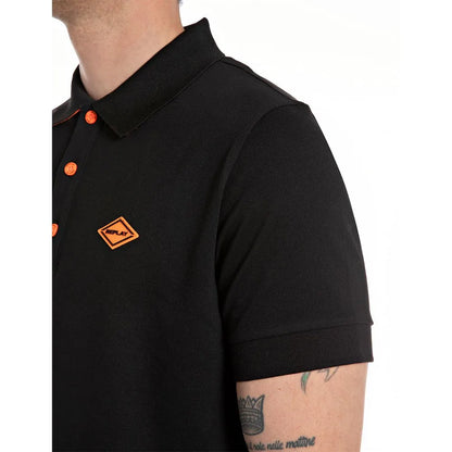 POLO DE MANGA CORTA CON CUELLO A CONTRASTE - NEGRO - REPLAY | M6782.000.20623