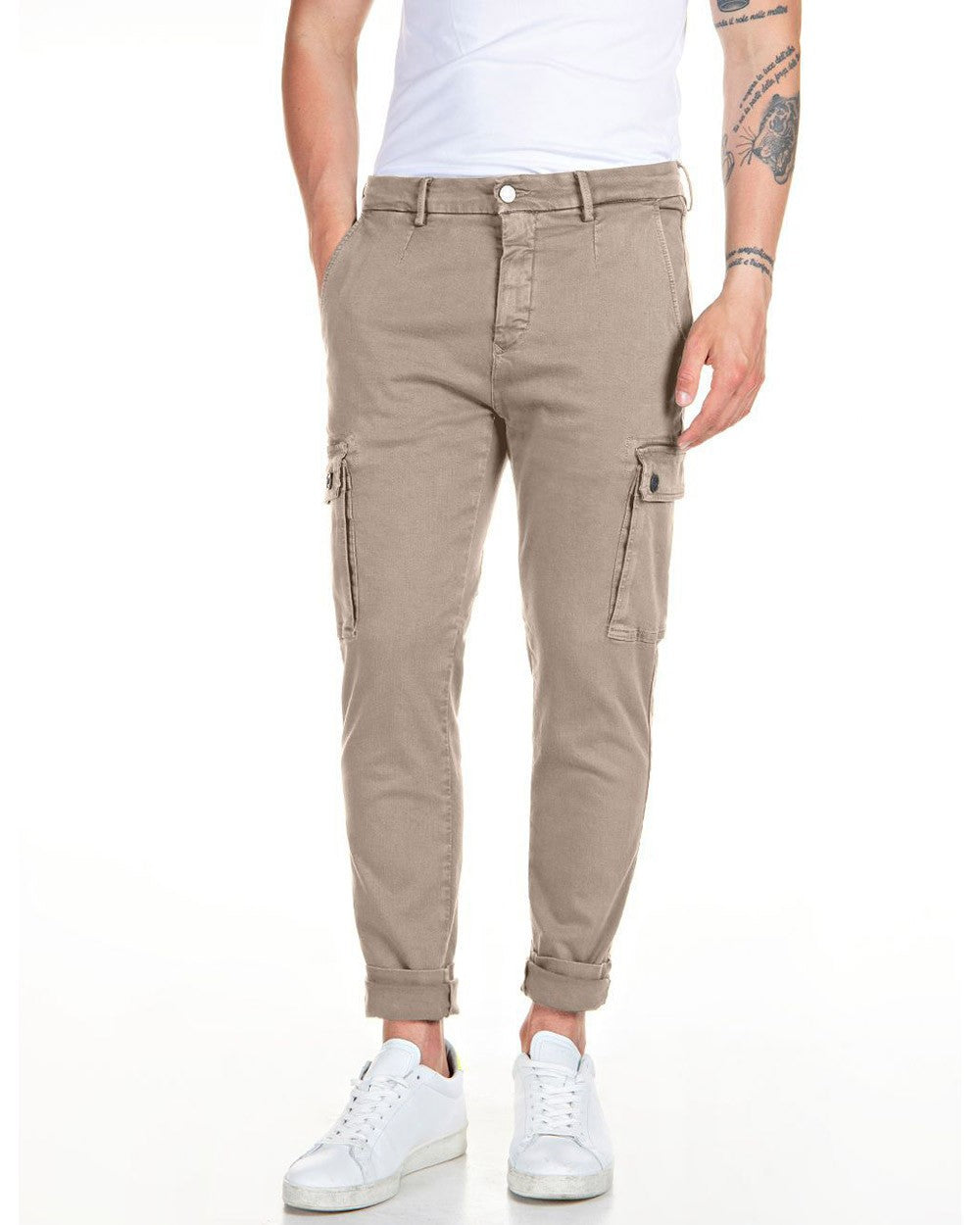 PANTALÓN VAQUEROS CARGO SLIM FIT JAAN HYPERFLEX - BEIGE - REPLAY | M9649.000.8366197