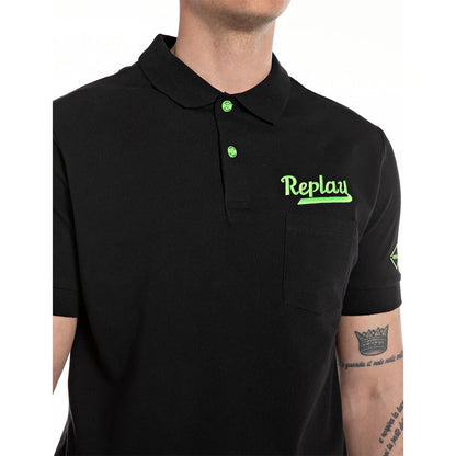 POLO DE MANGA CORTA FLUOR - NEGRO - REPLAY | M6783.000.21868