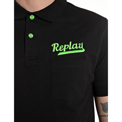 POLO DE MANGA CORTA FLUOR - NEGRO - REPLAY | M6783.000.21868