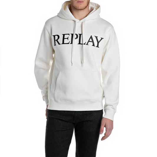 SUDADERA LOGO CON CAPUCHA - BLANCO - REPLAY | M3104 .000.23832