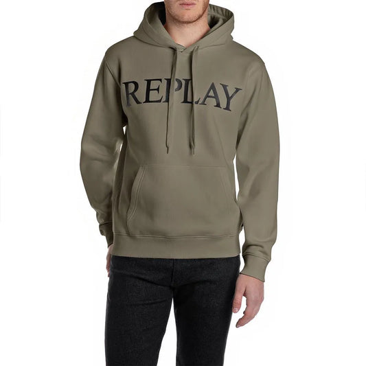 SUDADERA LOGO CON CAPUCHA - KHAKI - REPLAY | M3104 .000.23832