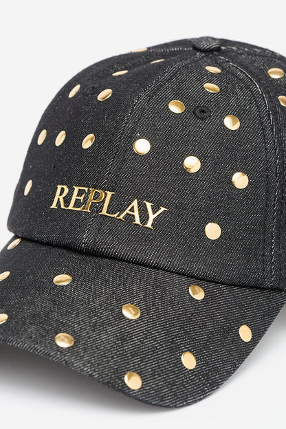 GORRA VAQUERA CON LOGO Y REMACHES - NEGRO/DORADO - REPLAY | AW4270.000.A0013.098