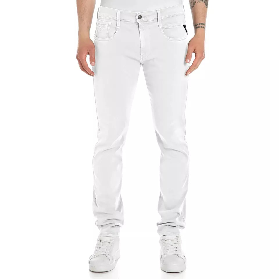 PANTALÓN VAQUERO AJUSTADO SLIM FIT ANBASS HYPERFLEX - BLANCO CRUDO - REPLAY | M914Y.000.8366197