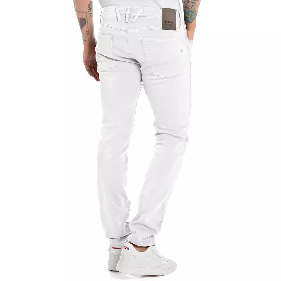 PANTALÓN VAQUERO AJUSTADO SLIM FIT ANBASS HYPERFLEX - BLANCO CRUDO - REPLAY | M914Y.000.8366197