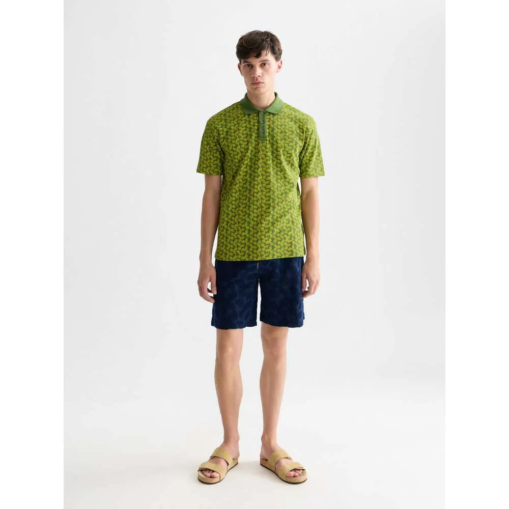 POLO CON ESTAMPADO STRUCTURED - AMARILLO/VERDE - SCOTCH & SODA | 183135