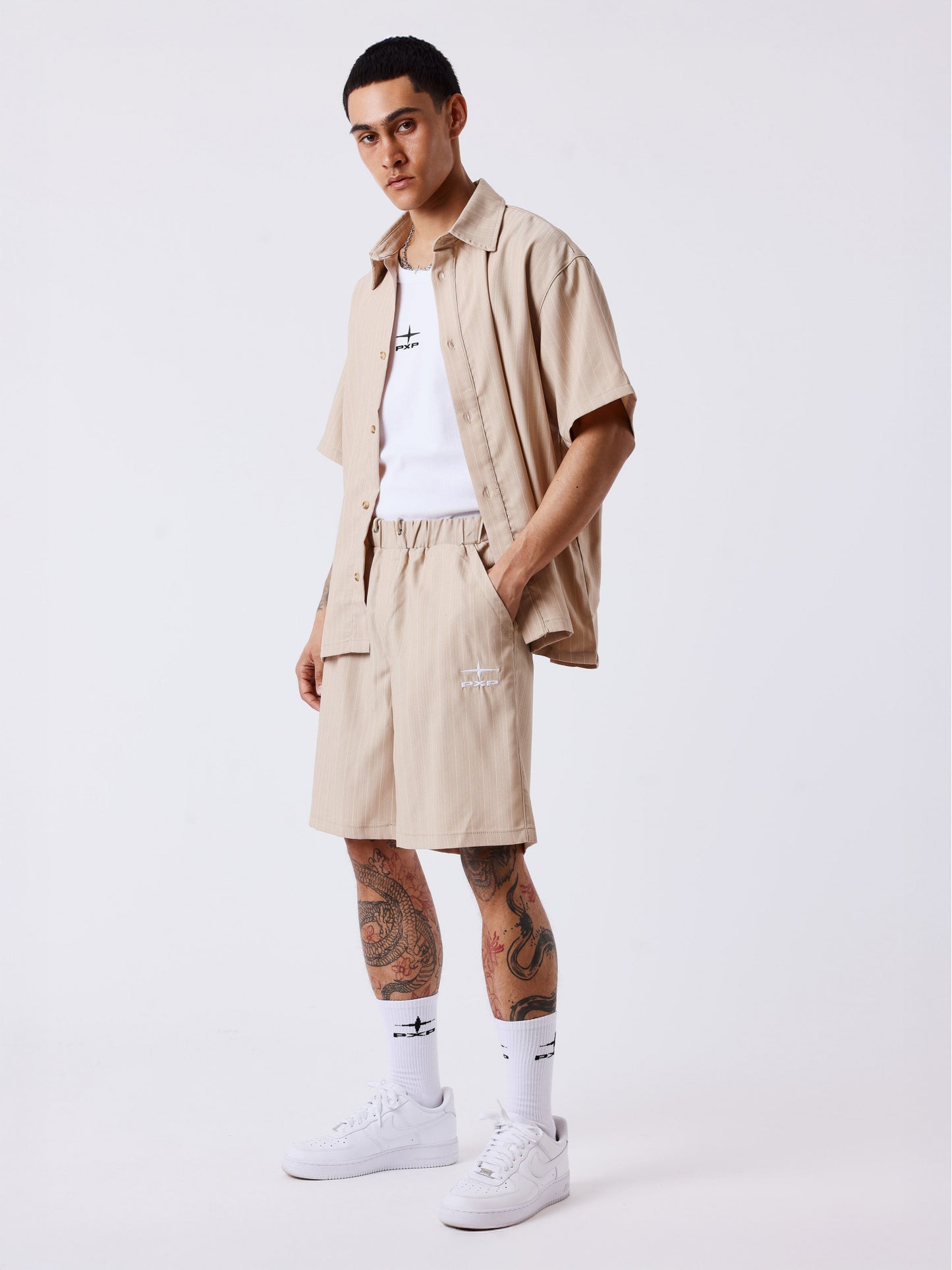 BERMUDA A RAYAS - BEIGE - PROJECT X PARIS | 2644002_BG