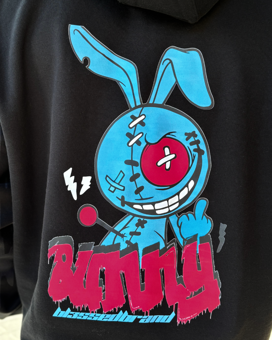 SUDADERA CON CAPUCHA "BUNNY" - NEGRO - BLESSED BRAND | BL3SSED