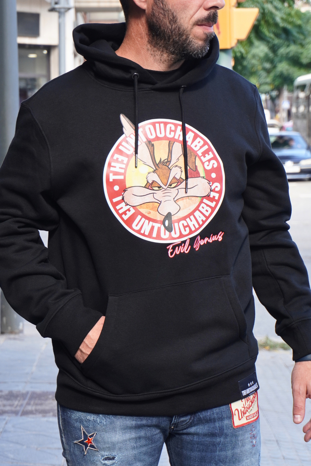 SUDADERA CON CAPUCHA "COYOTE" - NEGRO - THE UNTOUCHABLES | THE-2417