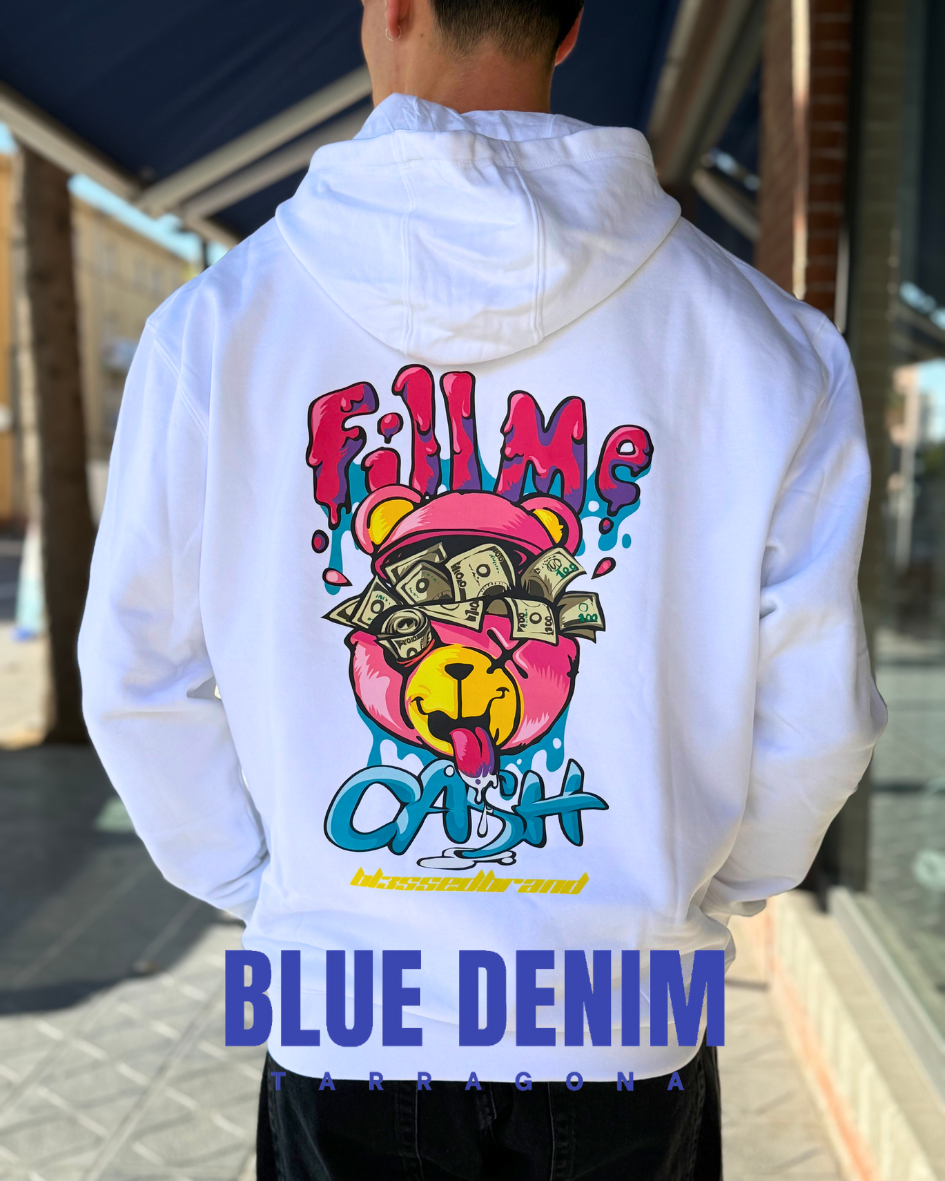 SUDADERA CON CAPUCHA "FILL ME" - BLANCO - BLESSED BRAND | BL3SSED