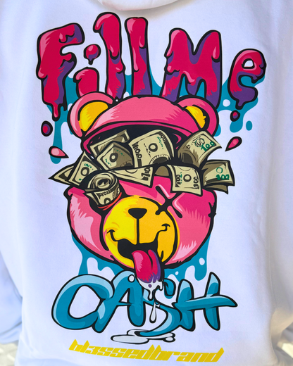 SUDADERA CON CAPUCHA "FILL ME" - BLANCO - BLESSED BRAND | BL3SSED