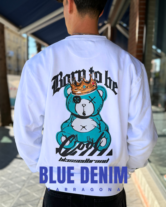 SUDADERA "BORN TO BE COOL" - BLANCO - BLESSED BRAND | BL3SSED