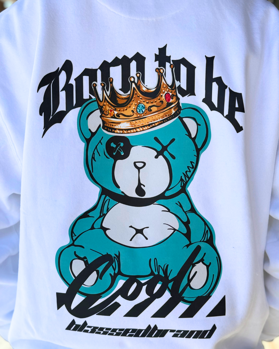 SUDADERA "BORN TO BE COOL" - BLANCO - BLESSED BRAND | BL3SSED