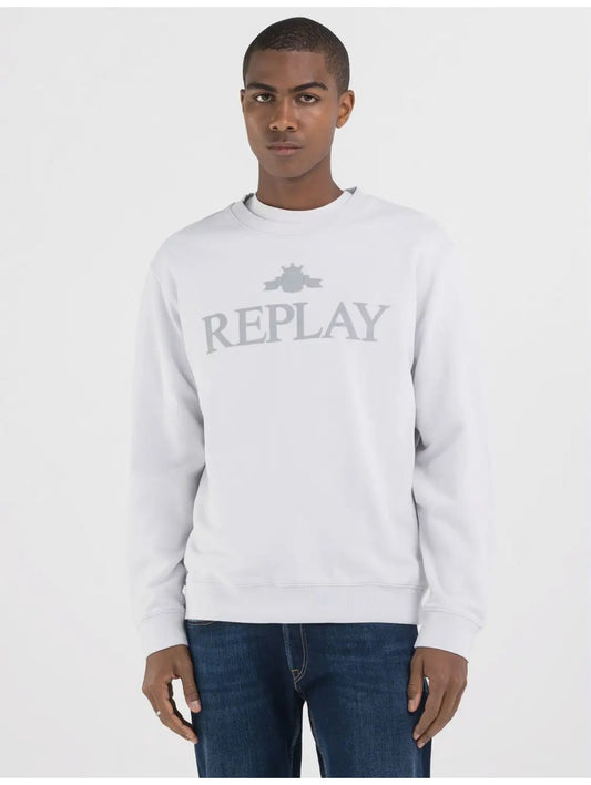 SUDADERA CON LOGO DE ARCHIVO - LIGHT GREY - REPLAY | M6963.000.23650P