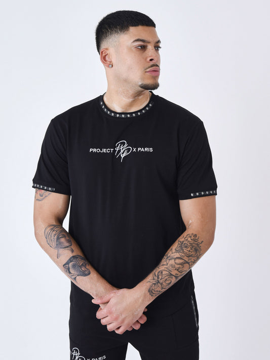 CAMISETA BRAZALETE CON LOGO BORDADO - NEGRO - PROJECT X PARIS | 2210218