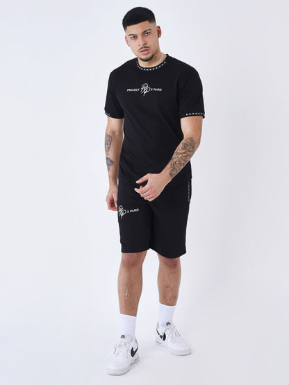 CAMISETA BRAZALETE CON LOGO BORDADO - NEGRO - PROJECT X PARIS | 2210218