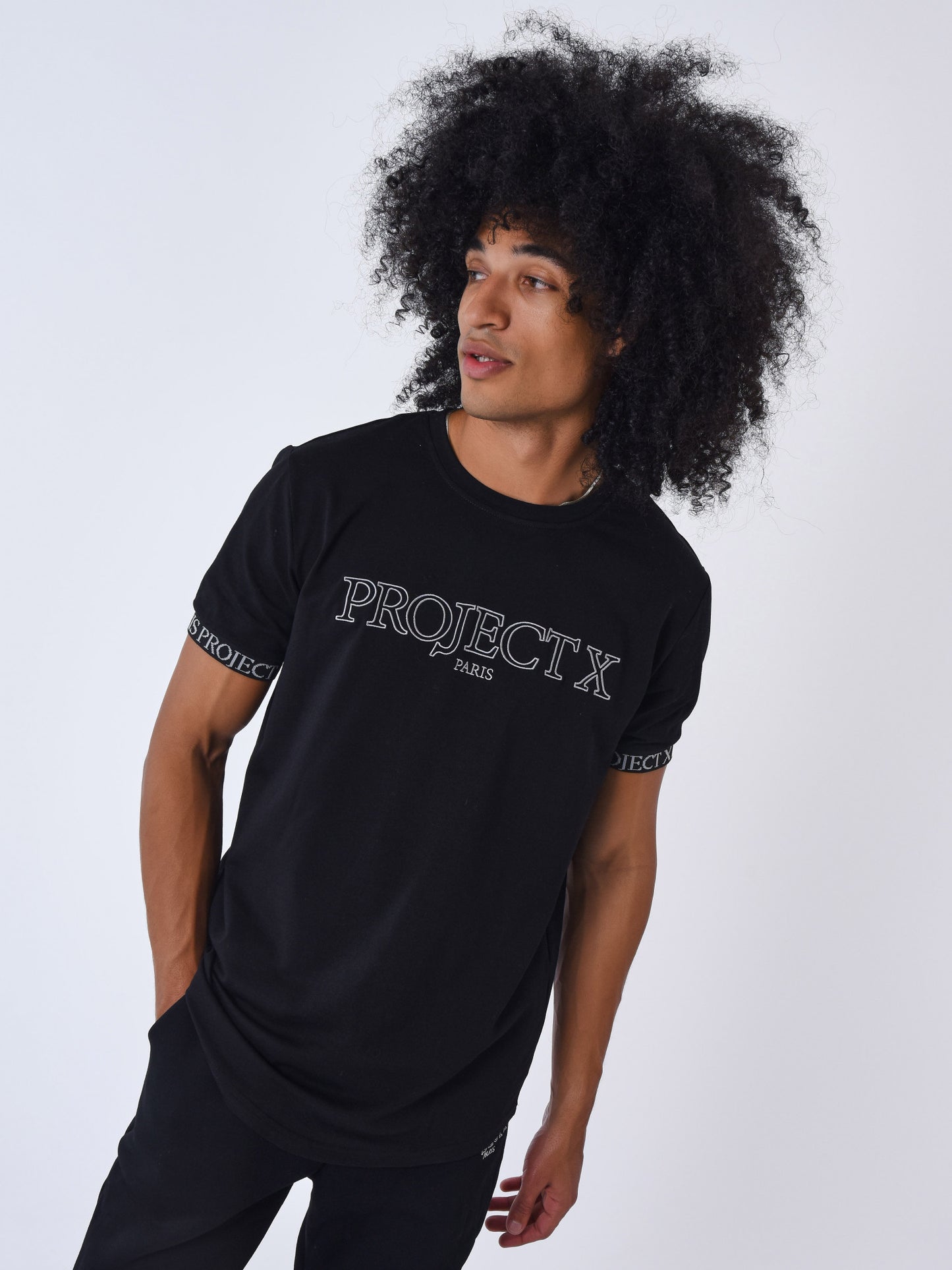 CAMISETA BRAZALETE CON LOGO BORDADO - NEGRO - PROJECT X PARIS | 2310059-BK