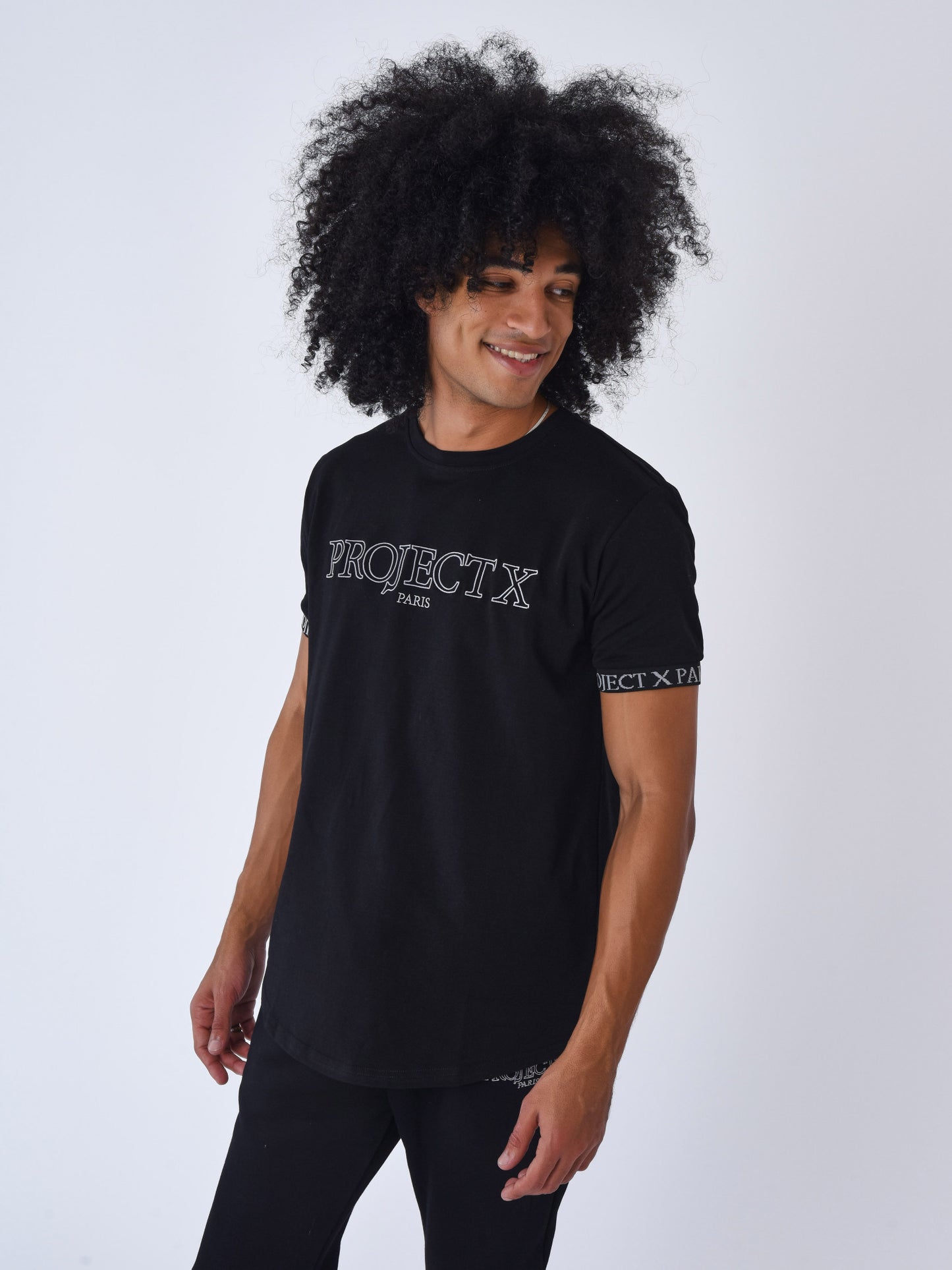 CAMISETA BRAZALETE CON LOGO BORDADO - NEGRO - PROJECT X PARIS | 2310059-BK