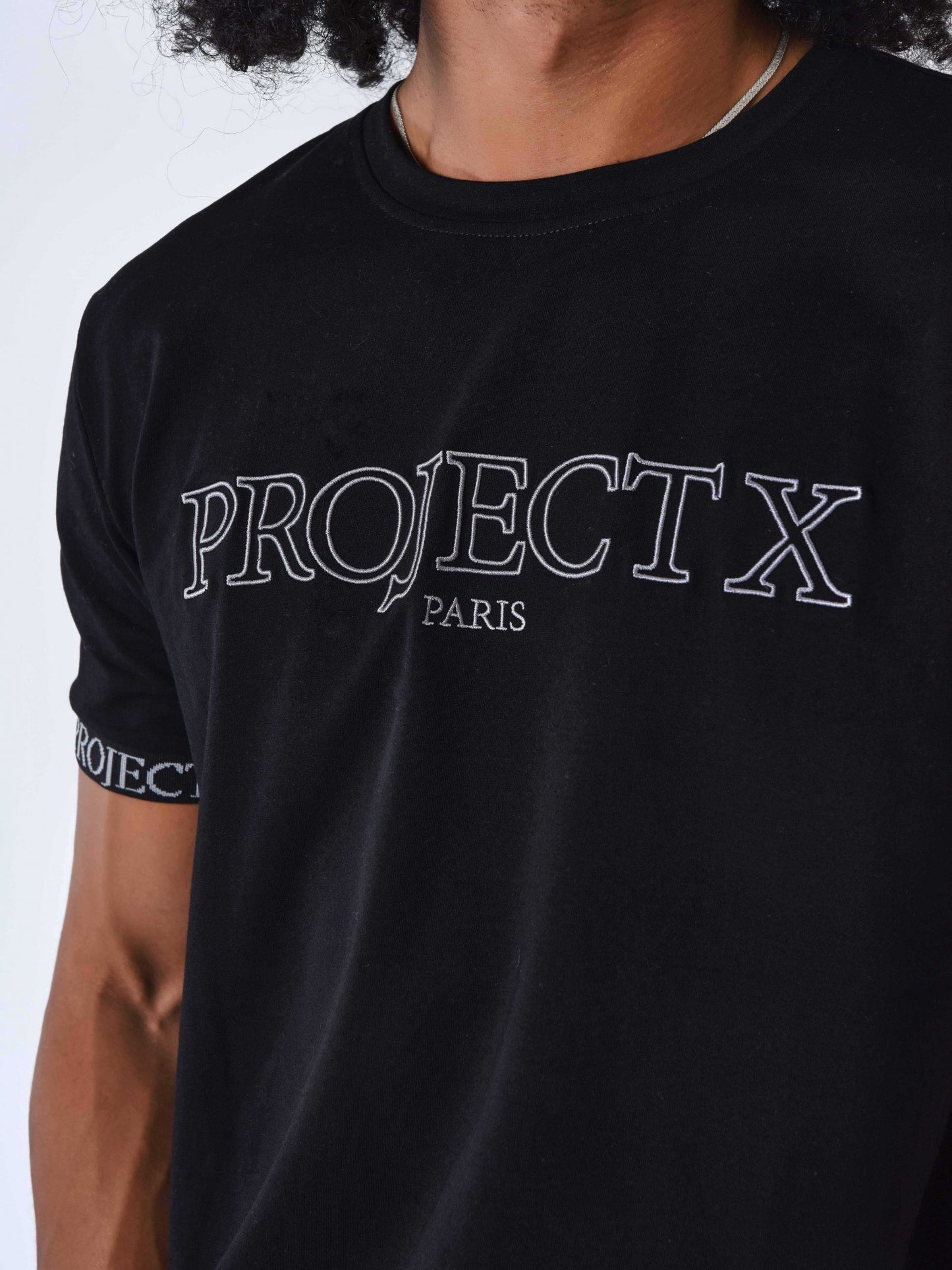 CAMISETA BRAZALETE CON LOGO BORDADO - NEGRO - PROJECT X PARIS | 2310059-BK