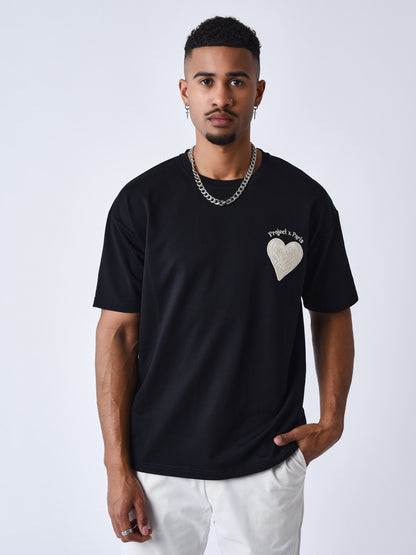 CAMISETA "CORAZÓN" - NEGRO - PROJECT X PARIS | PXP 2510154-BK