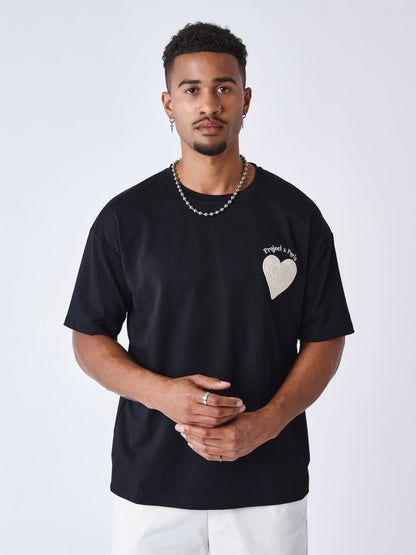 CAMISETA "CORAZÓN" - NEGRO - PROJECT X PARIS | PXP 2510154-BK