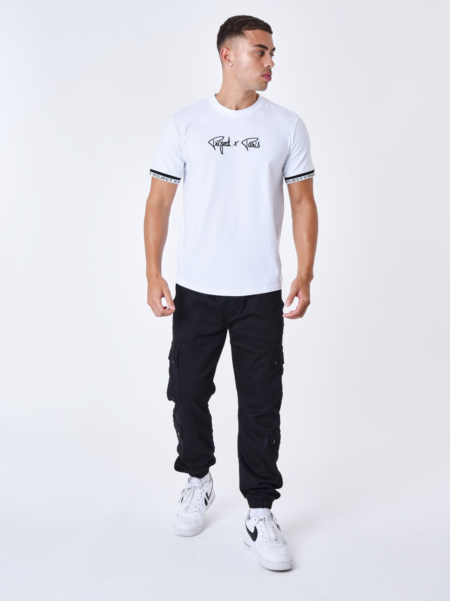 CAMISETA BRAZALETE CON LOGO BORDADO - BLANCO - PROJECT X PARIS | T231023_OWBK