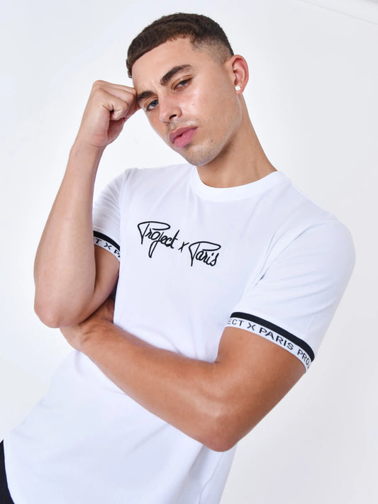 CAMISETA BRAZALETE CON LOGO BORDADO - BLANCO - PROJECT X PARIS | T231023_OWBK