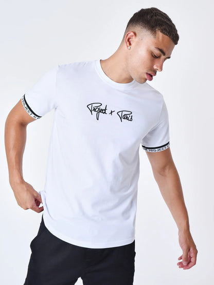 CAMISETA BRAZALETE CON LOGO BORDADO - BLANCO - PROJECT X PARIS | T231023_OWBK