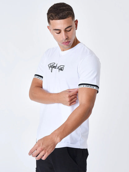 CAMISETA BRAZALETE CON LOGO BORDADO - BLANCO - PROJECT X PARIS | T231023_OWBK