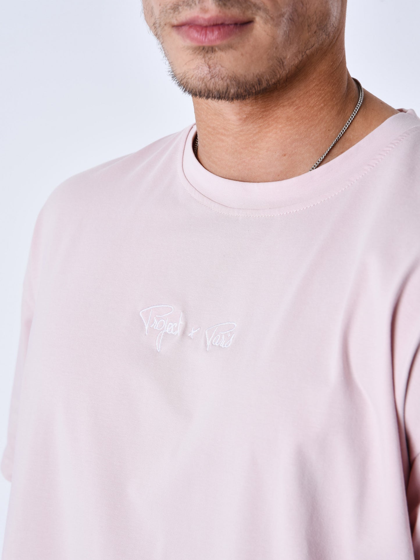 CAMISETA CON LOGO BORDADO - ROSA EMPOLVADO - PROJECT X PARIS | T231014_PK3W