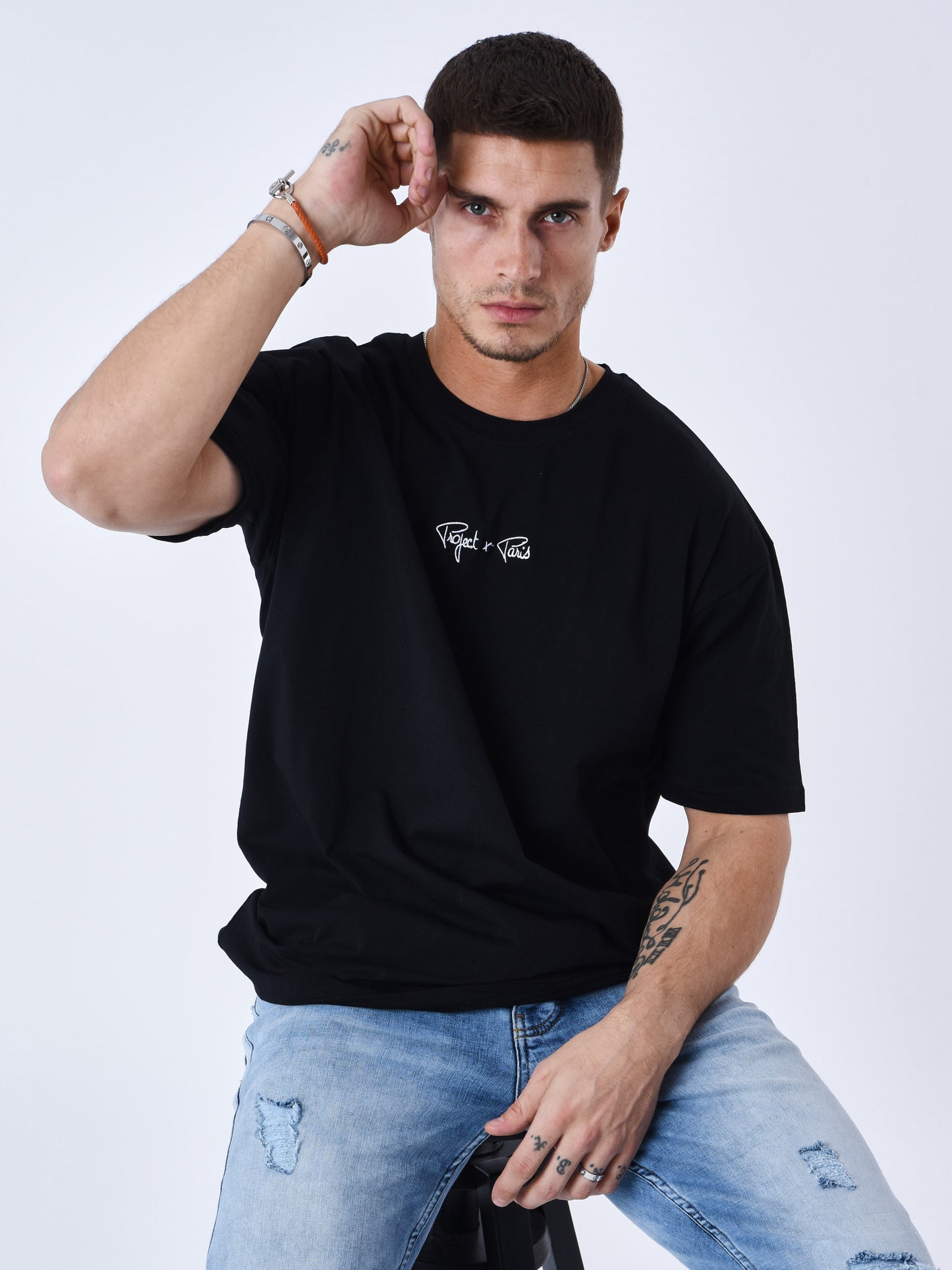 CAMISETA CON LOGO BORDADO - NEGRO - PROJECT X PARIS | T231014_BKW