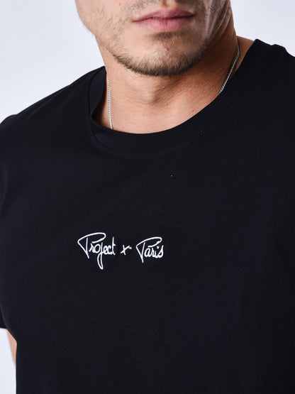 CAMISETA CON LOGO BORDADO - NEGRO - PROJECT X PARIS | T231014_BKW