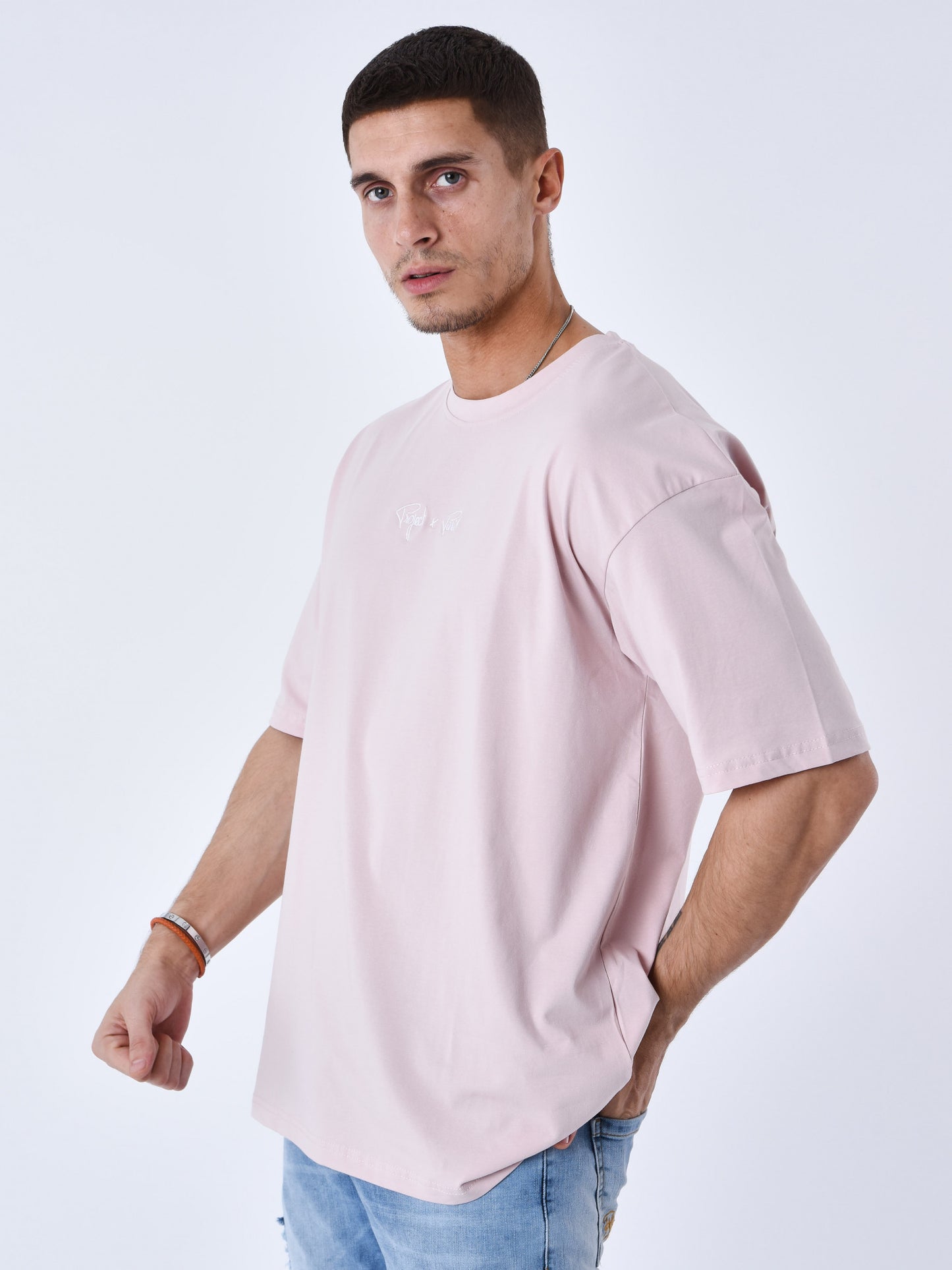 CAMISETA CON LOGO BORDADO - ROSA EMPOLVADO - PROJECT X PARIS | T231014_PK3W