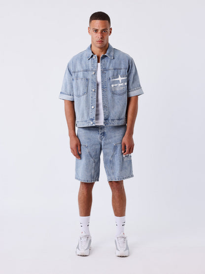 CAMISA MANGA CORTA VAQUERA - AZUL - PROJECT X PARIS | PXP U2693103-LB