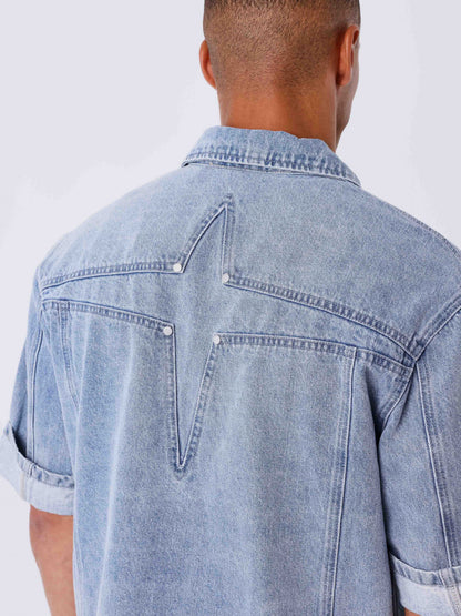 CAMISA MANGA CORTA VAQUERA - AZUL - PROJECT X PARIS | PXP U2693103-LB